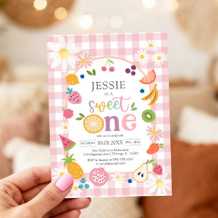 Convite de Aniversário de 1 Ano da Fruta Doce