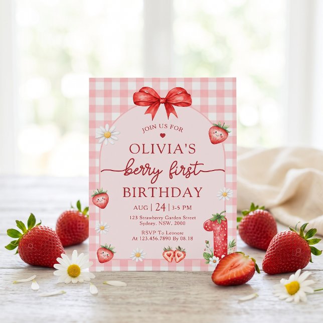 Convite de Aniversário de 1 Ano da Menina Bow Berr (Criador carregado)