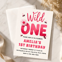 Convite de Aniversário de 1 Ano da Menina Wild One