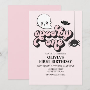 Convite de Aniversário de 1 ano de Halloween Assus