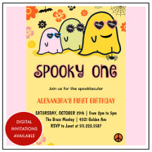 convite de aniversário de 1 ano de Halloween fanta