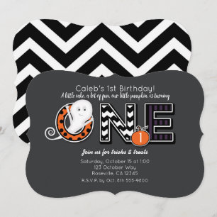 Convite de Aniversário de 1 ano de Halloween Outon