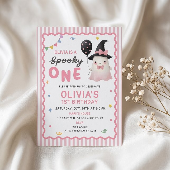 Convite de Aniversário de 1 Ano de Menina Divertid (Criador carregado)