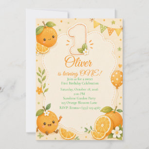 Convite de Aniversário de 1 Ano do Lindo Pequeno C