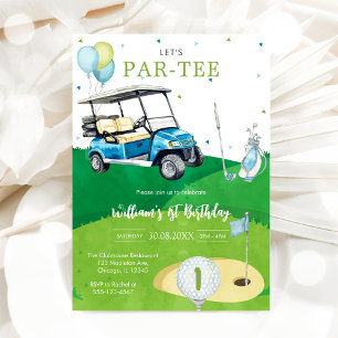 Convite de Aniversário de 1 Ano do Menino de Golfe