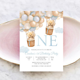Convite de Aniversário de 1 Ano do Ursinho de Pelú