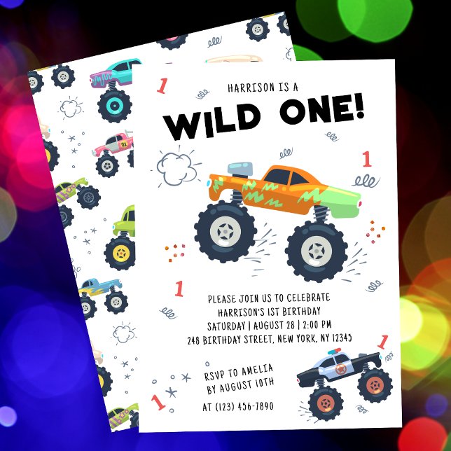Convite de Aniversário de 1 Ano do Wild One com Ca (Criador carregado)
