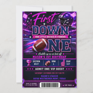 Convite de Aniversário de 1 ano First Down MVP Foo