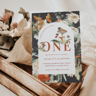 Convite de Aniversário de 1 Ano Flor Silvestre Boh