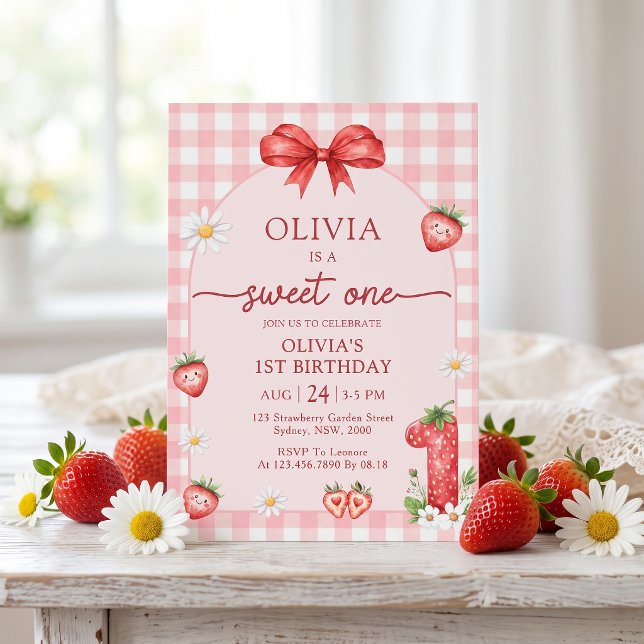 Convite de Aniversário de 1 Ano Menina Doce Morang (Criador carregado)