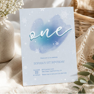 Convite de Aniversário de 1 Ano no Inverno Congela