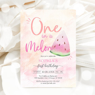 Convite de Aniversário de 1 Ano One In A Melon