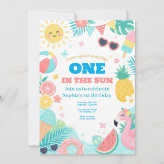 Convite de Aniversário de 1 Ano One in the Sun Fes