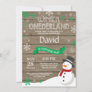 Convite de Aniversário de 1 Ano Onederland de Inve