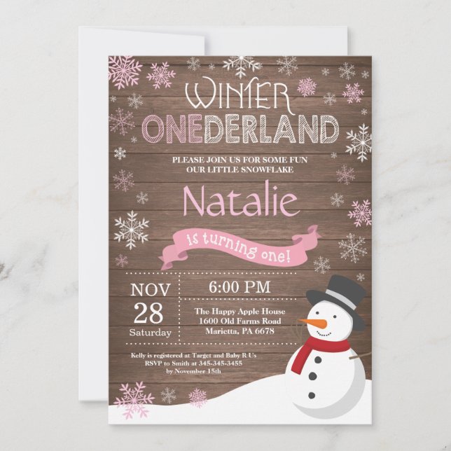 Convite de Aniversário de 1 Ano Onederland de Inve (Frente)