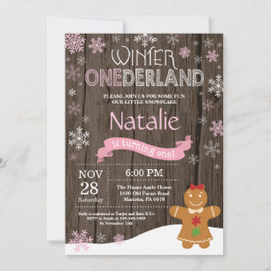 Convite de Aniversário de 1 Ano Onederland de Inve