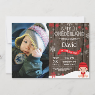 Convite de Aniversário de 1 Ano Onederland de Inve