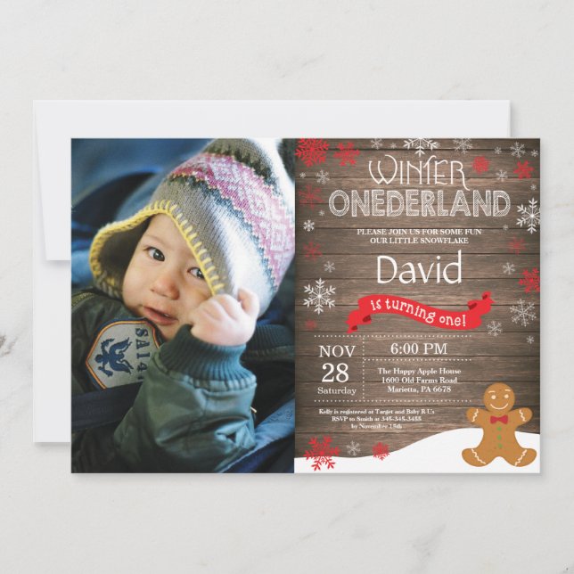 Convite de Aniversário de 1 Ano Onederland de Inve (Frente)
