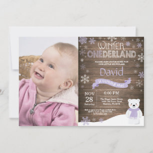 Convite de Aniversário de 1 Ano Onederland de Inve