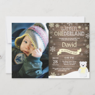 Convite de Aniversário de 1 Ano Onederland de Inve
