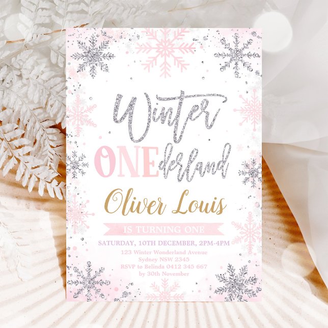 Convite de Aniversário de 1 Ano para Menina no ONE (Criador carregado)
