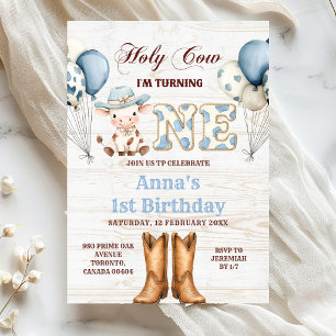 Convite de Aniversário de 1 ano Rodeio Western Vac
