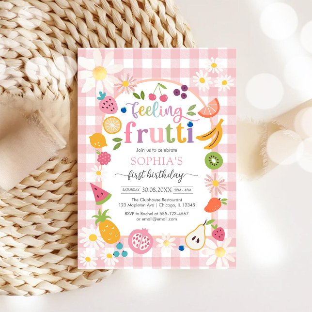 Convite de Aniversário de 1 Ano Sweet One Fruit (Criador carregado)