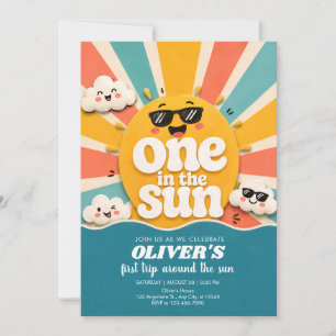 Convite de Aniversário de 1 Ano Tema Sunshine