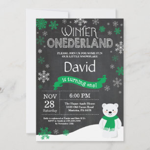 Convite de Aniversário de 1 Ano Winter Onederland