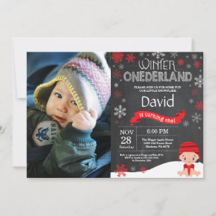 Convite de Aniversário de 1 ano Winter Onederland