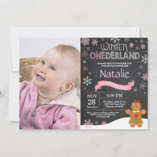 Convite de Aniversário de 1 Ano Winter Onederland