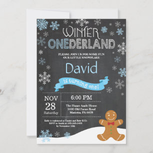 Convite de Aniversário de 1 Ano Winter Onederland