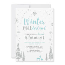 Convite de Aniversário de 1 Ano Winter Onederland 