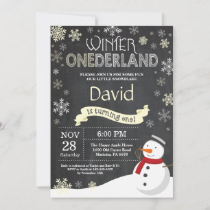 Convite de Aniversário de 1 Ano Winter Onederland