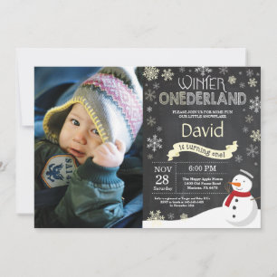 Convite de Aniversário de 1 Ano Winter Onederland