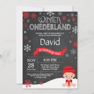 Convite de Aniversário de 1 Ano Winter Onederland