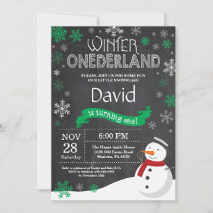 Convite de Aniversário de 1 Ano Winter Onederland