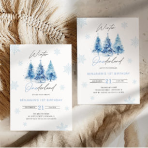 Convite de Aniversário de 1 Ano Winter Onederland 