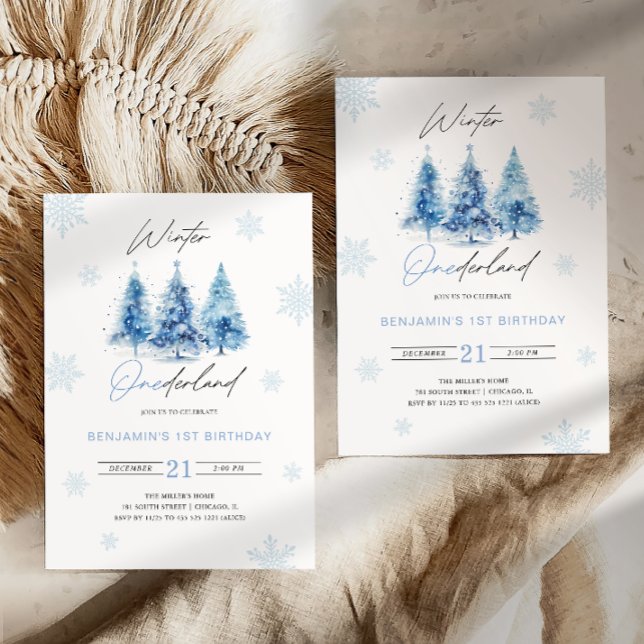 Convite de Aniversário de 1 Ano Winter Onederland  (Criador carregado)