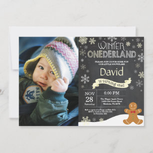 Convite de Aniversário de 1 Ano Winter Onederland