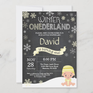 Convite de Aniversário de 1 Ano Winter Onederland