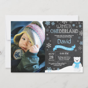 Convite de Aniversário de 1 Ano Winter Onederland