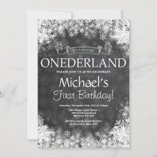 Convite de Aniversário de 1 Ano Winter Onederland