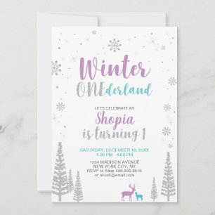 Convite de Aniversário de 1 Ano Winter Onederland 