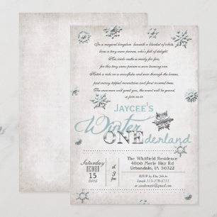 Convite de Aniversário de 1 Ano Winter Onederland