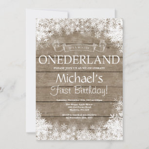 Convite de Aniversário de 1 Ano Winter Onederland
