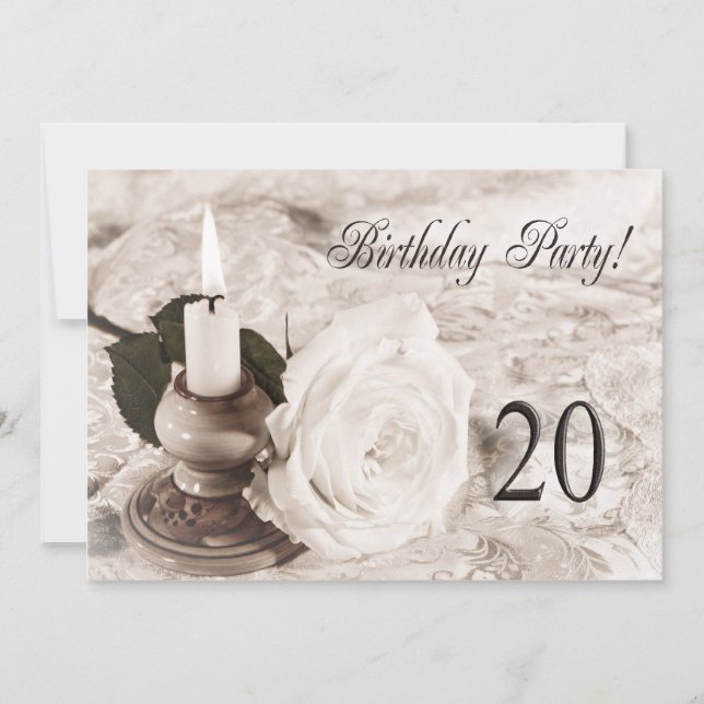 Convite de aniversário de 20 anos (Frente)