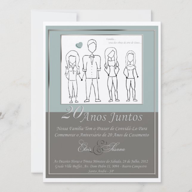 Convite de Aniversário de 20 Anos (Frente)