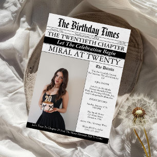 Convite de Aniversário de 20 Anos com Foto Diverti