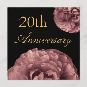 Convite de Aniversário de 20 Anos - Rosas Pink Vin